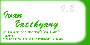 ivan batthyany business card